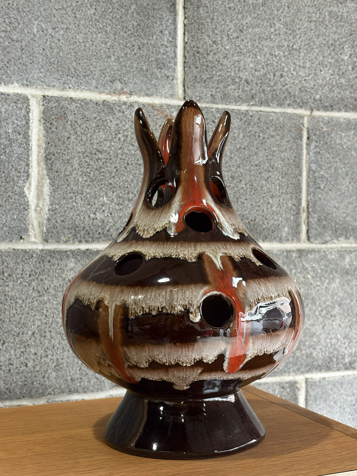 Vase Chalvignac brun et orange