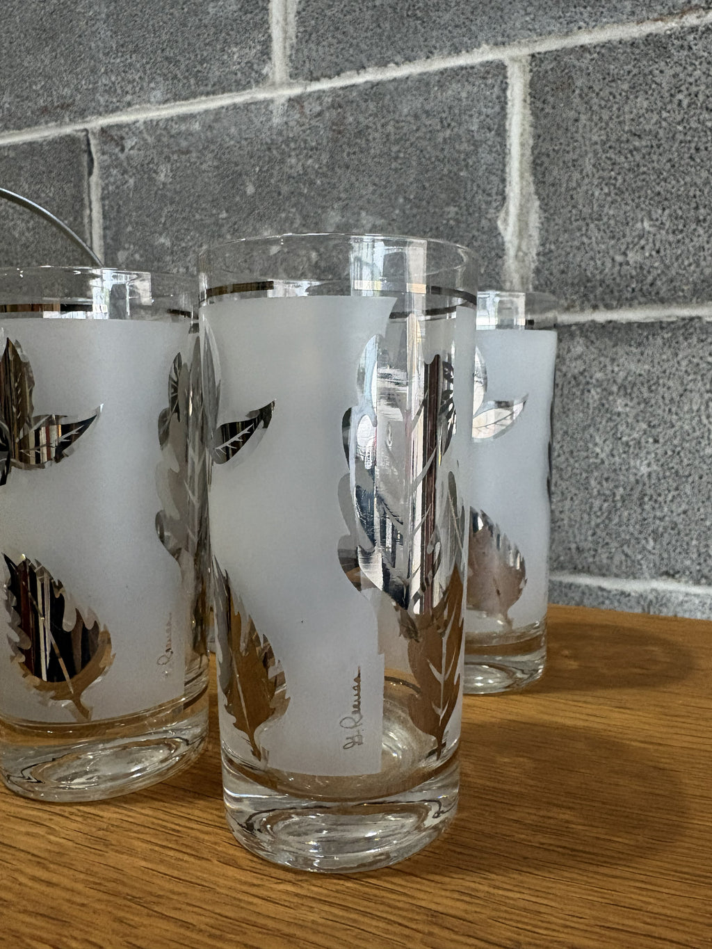 Sceau à glace et verres assortis Silver Foliage