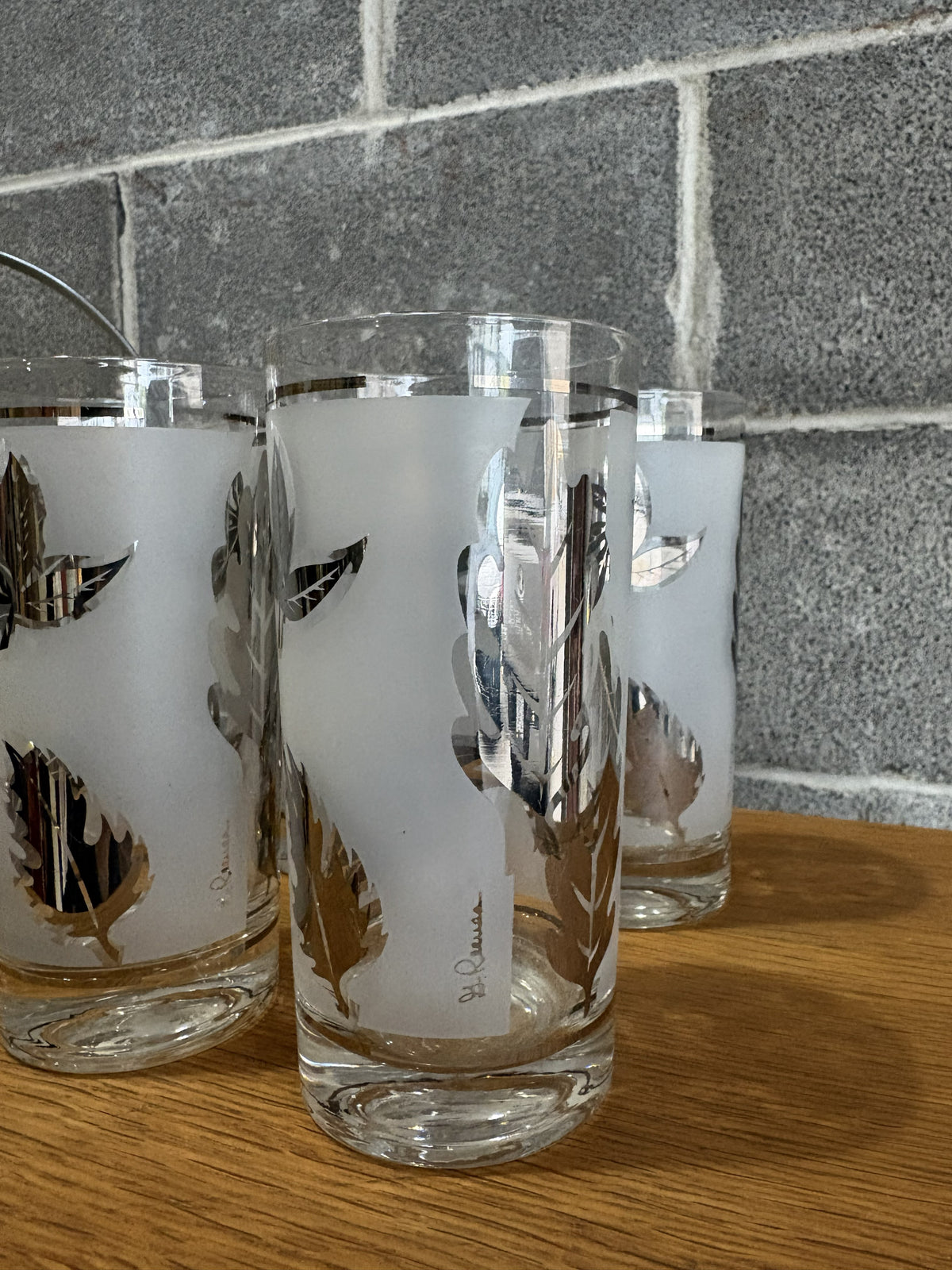 Sceau à glace et verres assortis Silver Foliage